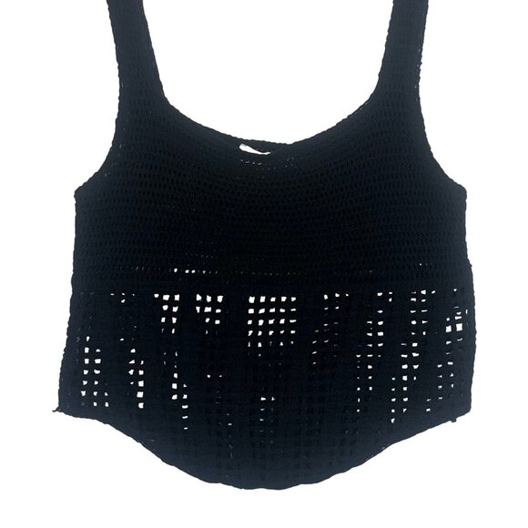 Rebellion Crochet Tank Top Womens Large Black New WOT Summer - Picture 4 of 7